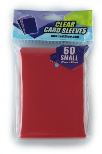 60 Small LastDraw Card Sleeves Clear (Red)