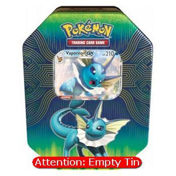 Empty Elemental Power Tins: Vaporeon GX Tin